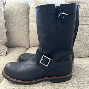 New Heritage Red Wing Black Leather Engineer Boots